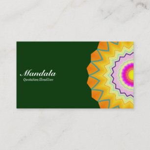 Carte De Visite Demi Mandala 260614(2) - Vert foncé