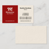 Carte De Visite Demi-mi-hauteur - Maroon (Carte Crème) (Devant / Derrière)