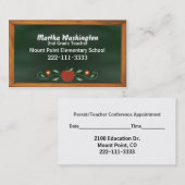 Carte de visite démodé de panneau de craie du (Devant / Derrière)