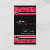 Carte de visite d'empreinte de léopard (Dos)