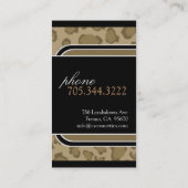 Carte de visite d'empreinte de léopard (Dos)