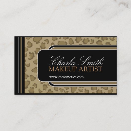 Carte de visite d'empreinte de léopard (Devant)