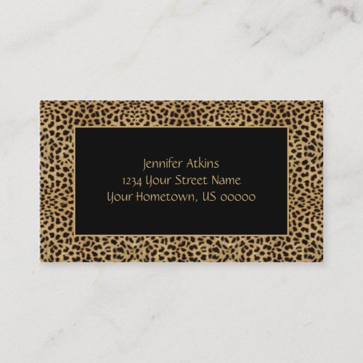 Carte de visite d'empreinte de léopard (Devant)