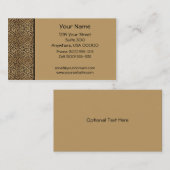 Carte de visite d'empreinte de léopard (Devant / Derrière)