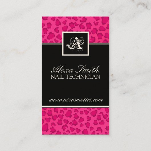 Carte de visite d'empreinte de léopard de (Devant)