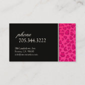 Carte de visite d'empreinte de léopard de (Dos)