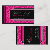 Carte de visite d'empreinte de léopard de roses (Devant / Derrière)