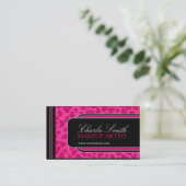 Carte de visite d'empreinte de léopard de roses (Debout devant)