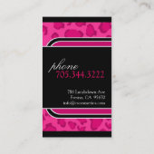 Carte de visite d'empreinte de léopard de roses (Dos)