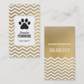 Carte de visite d'empreinte de patte - aluminium (Devant / Derrière)