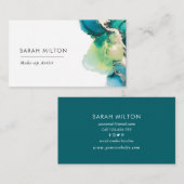 carte de visite d'encre couleur or bleu vert (Devant / Derrière)