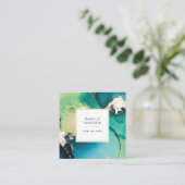 carte de visite d'encre couleur or bleu vert (Debout devant)