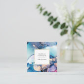 carte de visite d'encre couleur or bleu violet (Debout devant)