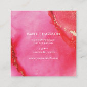 Carte de visite d'encre couleur or violet et rose (Dos)