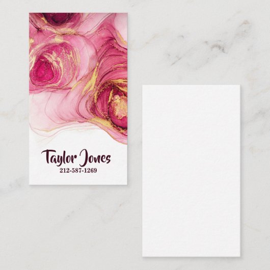 Carte de visite d'encre d'alcool fluide (Devant / Derrière)