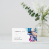 carte de visite d'encre d'or bleu pourpre (Debout devant)