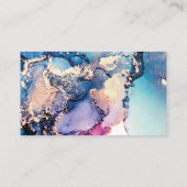 carte de visite d'encre d'or bleu pourpre (Dos)