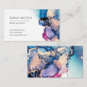 carte de visite d'encre d'or bleu pourpre (Devant / Derrière)