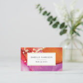 carte de visite d'encre orange rose or (Debout devant)