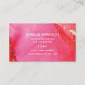 carte de visite d'encre orange rose or (Dos)