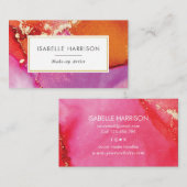 carte de visite d'encre orange rose or (Devant / Derrière)