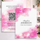 Carte de visite d'encre rose