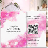 Carte de visite d'encre rose