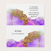 Carte de visite d'encre rose moderne (Extérieur déplié)