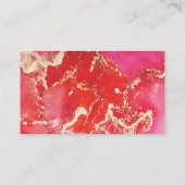 carte de visite d'encre rose, rouge et or (Dos)