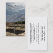 Carte de visite d'énergie solaire (Devant / Derrière)