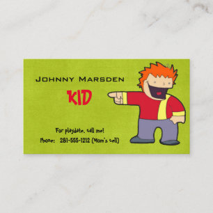 Carte de visite d'enfant pour Playdate