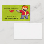 Carte de visite d'enfant pour Playdate (Devant / Derrière)