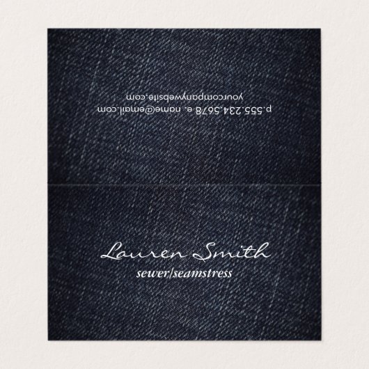 Carte De Visite Denim (Extérieur déplié)