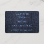 Carte De Visite Denim bleu sur a (Dos)