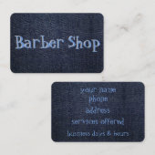 Carte De Visite Denim bleu sur a (Devant / Derrière)