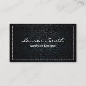 Carte De Visite Denim | Bordure blanche pointillée (Devant)