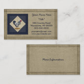 Carte De Visite Denim de coq de Wyandotte lacé par argent (Devant / Derrière)