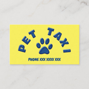 Carte De Visite denim de taxi pour animaux familiers