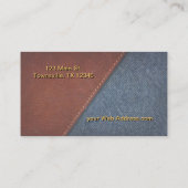 Carte De Visite Denim et cuir (Dos)