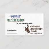 Carte De Visite Denim et diamants de billet d'hospice (Dos)