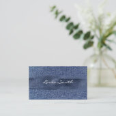 Carte De Visite Denim Glittery Navy Brush Stroke (Debout devant)