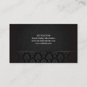 Carte De Visite Denim Luxe tendance avec modèle Damask élégant (Dos)