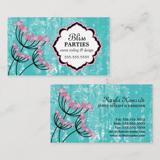 Carte De Visite Dénommer et conception d'événement (Devant / Derrière)