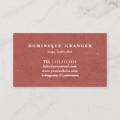 Carte de visite d'enseignante de Pilates Yoga (Dos)