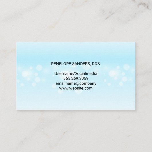 Carte De Visite Dent avec brosse à dents | Dentaire (Dos)