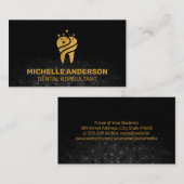 Carte De Visite Dent d'étincelle dorée | Arrière - plan géométriqu (Devant / Derrière)