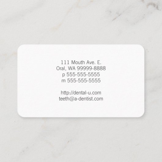 Carte De Visite Dent symbolique (Dos)