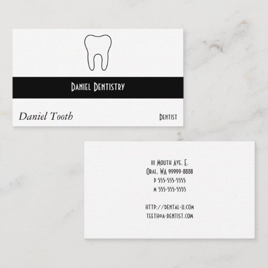 Carte De Visite Dent symbolique (Devant / Derrière)
