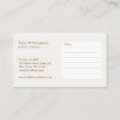 Carte de visite dentaire (Dos)