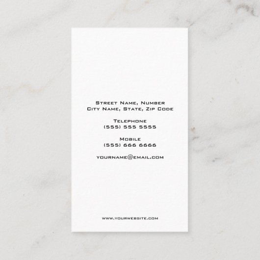 Carte de visite dentaire (Dos)